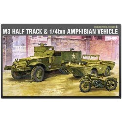 1/72 M3 U.S. Halftrack e 1/4ton Amphibian Vehicle - ACA13408