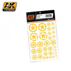 US YELLOW STARS IN CIRCLES ALL SCALES