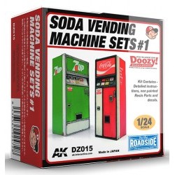 DOOZY! 1/24 SODA VENDING MACHINE / SET 1 - 7UP, COCA COLA - AKIDZ015