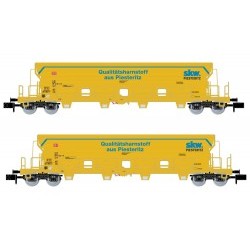 DB AG, 2-unit set 4-axle hopper wagons Tads, in yellow livery, "SKW PIESTERITZ