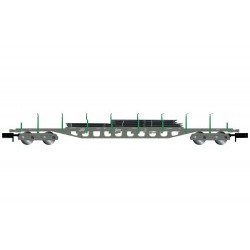 RENFE, 4-axle flatwagon type Rgs, green/grey livery, loaded with steel slabs - ARNHN6406
