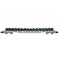 RENFE, 4-axle flatwagon type Rgs, green/grey livery, loaded with wire coils - ARNHN6407
