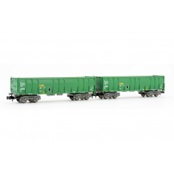 RENFE, 2-unit set open wagons, type Ealos, green livery with modern RENFE logo, empty, period V - ARNHN6412