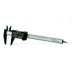CARBON FIBER DIGITAL CALLIPER 150 mm (6??) METRIC & IMPERIAL IN CASE. BAT. LR44 INCLUDED - ASL27057-1