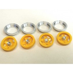 512 YELLOW painted inserts with aluminum ring and nut - BRMS-086Y