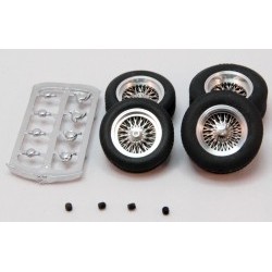 set completo (ant.20x7 + post. 22x9) di ruote classiche con pneumatici - per assali diam. 3/32" - BRMS-106S