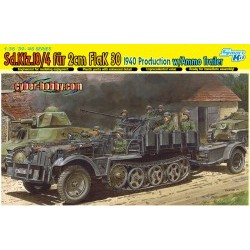 1/35 Sd.Kfz.10/4 fur 2cm FlaK 30 1940 PRODUCTION w/AMMO TRAILER (SMART KIT) - DRA6711