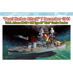 1/700 Pearl Harbor Attack 7 December 1941-U.s.s.Arizona BB-39+Ijn w/Type 97 Kate Carrier Bomber - DRA7127D