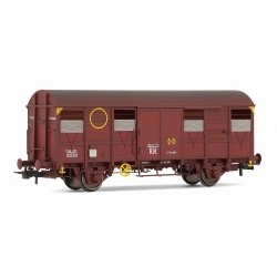 R.N., 2-axle closed wagon ORE, oxid red livery, with open shutters, period IV - ELEE19044