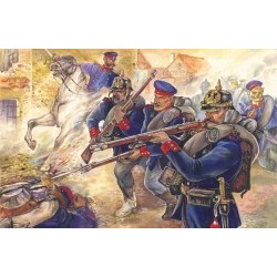 1/35 Prussian Line Infantry (1870-1871) (4 figures - officer on horse, 3 soldiers) - ICM35012