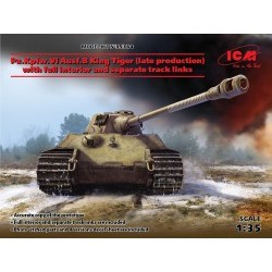 1/35 Pz.Kpfw.VI Ausf.B King Tiger (late production) with full interior, WWII German Heavy Tank - ICM35364