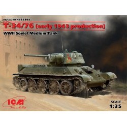 1/35 T-34/76 (early 1943 productions), WWII Soviet Medium Tank (100% new molds) - ICM35365