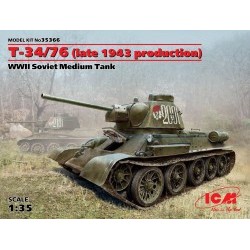 1/35 T-34/76 (late 1943 production), WWII Soviet Medium Tank (100% new molds) - ICM35366