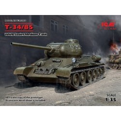 1/35 T-34-85, WWII Soviet Medium Tank (100% new molds) - ICM35367