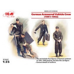 1/35 German Armoured Vehicle Crew (1941-1942) (4 figures and cat) (100% new molds) - ICM35614