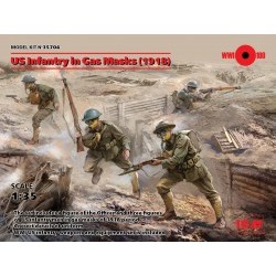 1/35 US Infantry in Gas Masks (1918) (4 figures) - ICM35704