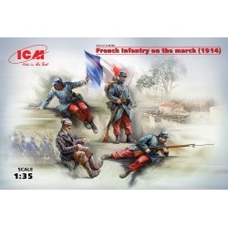 1/35 French Infantry on the march (1914) (4 figures) (100% new molds) - ICM35705