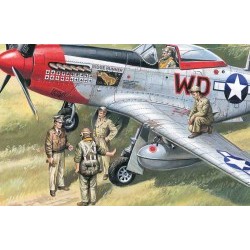 1/48 USAAF Pilots and Ground Personnel (1941-1945) (5 figures - 3 pilots, 2 mechanics) - ICM48083
