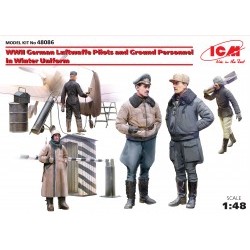 1/48 WWII German Luftwaffe Pilots and Ground Personnel in Winter Uniform (5 figures) - ICM48086