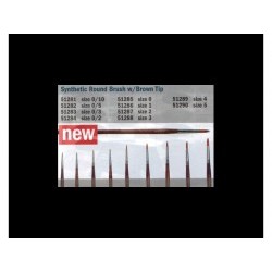 0/10 Synthetic round brush with brown tip  - ITA51281