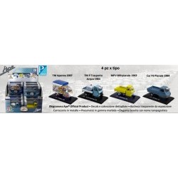 Ape Piaggio modelli assortiti: MPV 600 PIANALE 1969 - Car P3 Pianale 1984 - Car P3 trasporto acqua minerale 1993 - TM Apenna 2007 - ITA76816
