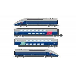 SNCF, TGV 2N2 EuroDuplex, 4-unit pack including motorized head, dummy head and two end coaches (1st and 2nd class), period VI, AC digital sound - JOUHJ2362ACS