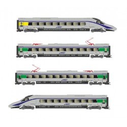 CISALPINO, set di 4 unitÃ , treno ETR 610 livrea origine, contenente 2 unitÃ  di testa (una motorizzata, una folle) e due carrozze intermedie, epoca VI - LEXHL1672