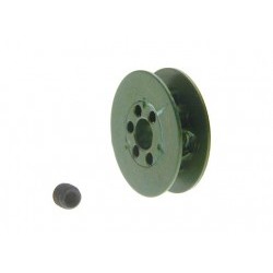 Traction pulley 11 tooth. for 3/32". axles and M2 screw fixing. aluminum green anodized  - MSCMSC-2323