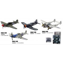 4 Asstd.Styles : 1/160 P-40N Warhawk or 1/160 P-51D Mustang or 1/190 F4U Corsair or P-38 Lightning - NRA06687