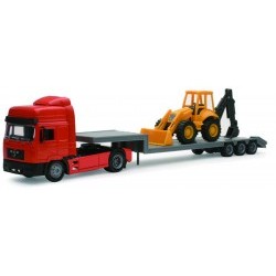 1/43 Man F2000 Lowboy Trailer with Backhoe Loader - NRA15393A