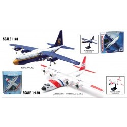 2 Asstd.Styles Skypilot: 1/48 Blue Angel or 1/130 Lockheed C-130 Hercules U.S.C.G.(Plastic Stand Included) - NRA20613I