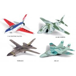 1/72 4 Asstd Styles: F-16 Fighting Falcon or AV 8B Harrier or Tornado or Mig-29 - NRA21213