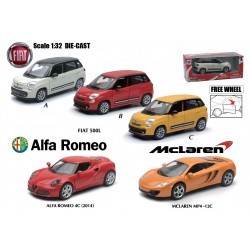 1:32 FIAT 500L (IN 3 MODELLI DIVERSI), ALFA ROMEO 4C 2014, MCLAREN MP4-12C - NRA51193I