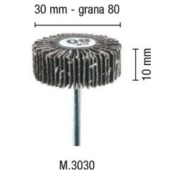 Ruota lamellare abrasiva 30x10mm grana 80 - PGMM.3030