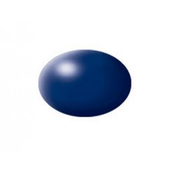 Aqua dark blue silk - REV36350