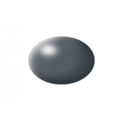 Aqua dark grey silk - REV36378