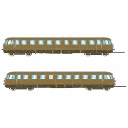 FS, Set due Automotrici Diesel Aln 556 I serie, livrea castano/isabella, 1206 motorizzata + 1225 non motorizzata, epoca III-IV - DCC Sound - RIVHR2748S