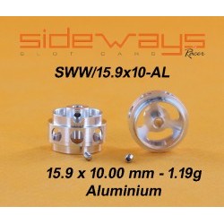 Lightened Aluminum Wheel 15.9x10mm 1,19g - 2.38mm axle - SIDSWW159X10-AL