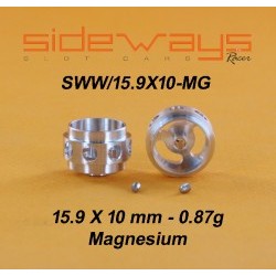 Lightened Magnesium Wheel 15.9x10mm 0.87g - 2.38mm axle - SIDSWW159X10-MG