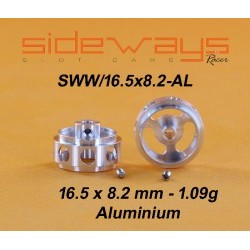 Lightened Aluminum Wheel 16.5x8.2mm 1.09g - 2.38mm axle - SIDSWW165X82-AL