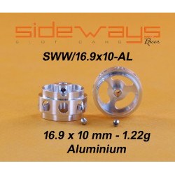 Lightened Aluminum Wheel 16.9x10mm 1.22g - 2.38mm axle - SIDSWW169X10-AL