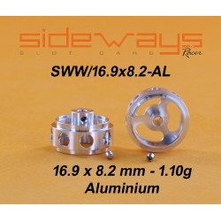 Lightened Aluminum Wheel 16.9x8.2mm 1.10g - 2.38mm axle - SIDSWW169X82-AL