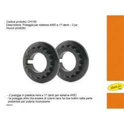 Puleggia nera a 17 denti per 4WD system - (2x) - SITCH100