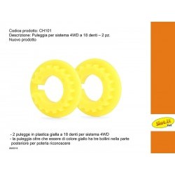 Puleggia gialla a 18 denti per 4WD system - (2x) - SITCH101