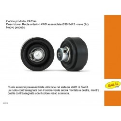 Ruota in Plastica Assemblate Ã16.5x8,2 ant. nere per 4WD system (2x) - SITPA73AS
