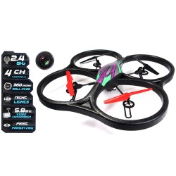 Big Drone con Videocamera in HD, FPV System 720P, 2,4Ghz, 4 channels and 6 Axis, leds and Digital Controller  - WLTV666-HD