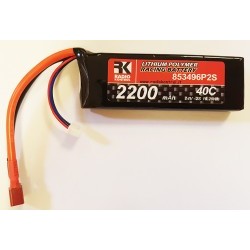 Batteria Li-Po 7,4V. 2200mAh 40C dean plug soft - YTO853496P2S