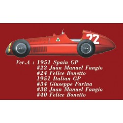 1/43 Alfa Romeo Tipo 159 ver.A 1951 Spanish GP #22 Juan Manuel Fangio / #24 Felice Bonetto 1951 Italian GP  #34 Giuseppe Farina / #38 Juan Manuel Fangio / #40 Felice Bonetto