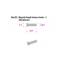 Metal rivet series No.2 Round head minus rivets-L 60 pcs