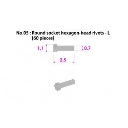 Metal rivet series No.5 Round socket hexagon head rivets-L 60 pcs